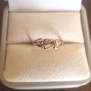 10K Gold Heart Rose Ring